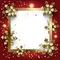 Happy New Year Christmas gold frame blank page template for wishes text Royalty Free Stock Photo