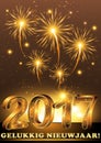 Happy New Year 2017! Gelukkig Nieuwjaar! - greeting card Royalty Free Stock Photo