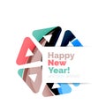Happy New Year geometric paper design banner