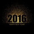 2016 Happy New Year glowing background.