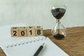 Happy new year 2018 goals, target or checklist concept as number Royalty Free Stock Photo