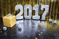 Happy New Year 2017 gold background Royalty Free Stock Photo