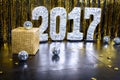 Happy New Year 2017 gold background Royalty Free Stock Photo