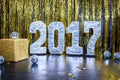 Happy New Year 2017 gold background Royalty Free Stock Photo