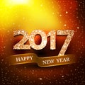 Happy new year 2017 gold background Royalty Free Stock Photo