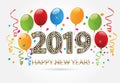 2019 Happy new year 2019 background vector design Royalty Free Stock Photo