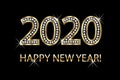 Happy new year 2020 gold background vector