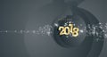 Happy New Year 2018 gold black stardust firework abstract ball background Royalty Free Stock Photo