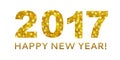 Happy New Year 2017 in gold bokeh abstract background Royalty Free Stock Photo