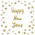 2016 Happy New Year gold card, greeting, decoration, Royalty Free Stock Photo