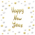 2016 Happy New Year gold card, greeting, decoration, Royalty Free Stock Photo