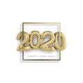 2020 Happy new year gold 3d sing numbers