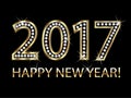 Happy new year 2017 gold diamonds Royalty Free Stock Photo