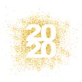 Happy New Year 2020. Gold dust in numbers. Royalty Free Stock Photo