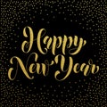 Happy New Year 2017 gold glitter greeting card Royalty Free Stock Photo