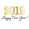 Happy new year with gold 2019 graphic Royalty Free Stock Photo