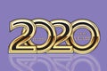 Happy 2020 new year gold party card vector image Royalty Free Stock Photo