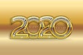 Happy 2020 new year gold bling party celebration card vector image background banner design Royalty Free Stock Photo