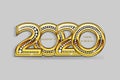 Happy 2020 new year gold party celebration card vector image background banner design Royalty Free Stock Photo