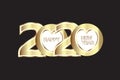 Happy 2020 new year gold party celebration card vector image background banner design Royalty Free Stock Photo