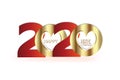 Happy 2020 new year gold party celebration invitation card vector image background banner design Royalty Free Stock Photo