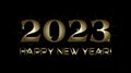 Happy new year 2023 gold sign greetings card invitation Royalty Free Stock Photo