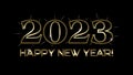 Happy new year 2023 gold sign greetings card invitation Royalty Free Stock Photo