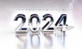 Happy new year 2024 gold text effect banner design 3d