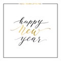 Happy New Year gold text isolated on white background