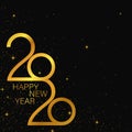 Happy 2020 new year golden banner. Vector template design Royalty Free Stock Photo