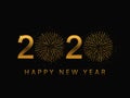 Happy 2020 new year golden banner. Vector template design Royalty Free Stock Photo