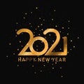 Happy 2021 new year golden banner. Vector template design Royalty Free Stock Photo