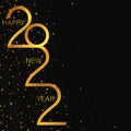 Happy 2022 new year golden banner. Vector template design Royalty Free Stock Photo