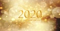 Happy new year 2020 with Golden bokeh background 2020 pop-up, Holiday greeting card