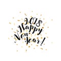 Happy New Year Golden Card for your Invitation, Brochure, Posters, Banners, Calendar Royalty Free Stock Photo