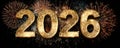 happy new year 2026 golden firework AI generated Royalty Free Stock Photo