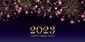 happy new year 2023 golden firework on night background Royalty Free Stock Photo