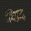 Happy New Year golden gritting card Royalty Free Stock Photo