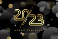 Happy New Year 2023, golden line numbers