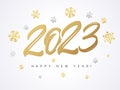 Happy New Year 2023 golden logo text design Royalty Free Stock Photo