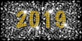 2019 Happy New Year with golden mosaic glitter texture background abstract modern style, vector illustration silver mosaic texture Royalty Free Stock Photo