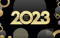 2023 Happy New Year golden mosaic logo