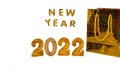 2022 Happy New Year. Golden namber. Christmas Royalty Free Stock Photo