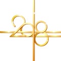 Happy New Year 2018 golden numbers