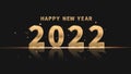 Happy New Year 2022. Golden 2022 numbers isolated on Black background. Luxury style. Vector illustration Royalty Free Stock Photo