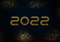 Happy new year 2022 golden shining numbers on black background. Party poster, banner or invitation, decoration with gold Royalty Free Stock Photo