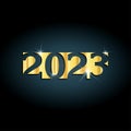 2023 happy new year golden text design. Luxury Cover of card for 2023 Royalty Free Stock Photo