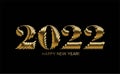 Happy New Year 2022 Golden Text Typography Design Patter, Vector illustration Royalty Free Stock Photo
