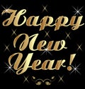 Happy new year golden text vector