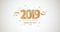 Happy new year 2019 Golden vector illustartion